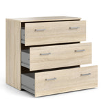 Space 3 Piece Bundle, Bedside, Chest and 2 Door 1 Drawer Wardrobe in Oak 