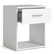 Space 3 Piece Bundle, Bedside, Chest and 2 Door Wardrobe in White 
