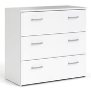 Space 3 Piece Bundle, Bedside, Chest and 2 Door Wardrobe in White 