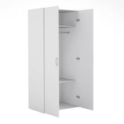 Space 3 Piece Bundle, Bedside, Chest and 2 Door Wardrobe in White 