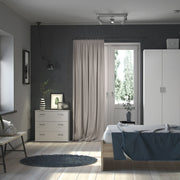 Space 3 Piece Bundle, Bedside, Chest and 2 Door Wardrobe in White 