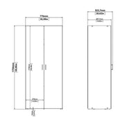 Space 3 Piece Bundle, Bedside, Chest and 2 Door Wardrobe in White 