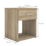 Space Bedside 1 Drawer in Oak 