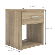 Space Bedside 1 Drawer in Oak 