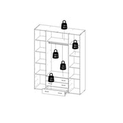 Space Wardrobe - 4 Doors 3 Drawers in Oak 2000 