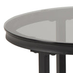 Spiro Round/Oval Coffee Table Set with Black Marble/Smoked Melamine Glass Top 