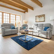 Stanley Grey Fabric 3+2+1 Seater Manual Recliner Sofa Set