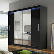 Stealth II 180cm Sliding Door Wardrobe Black 