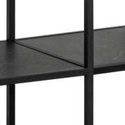 Strington Bookcase with 2 Shelves in Black 