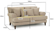 Summer Beige Fabric 2 Seater Sofa