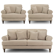 Summer Beige Fabric 3+1+1 Seater Sofa Set