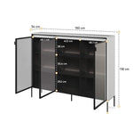 Trend TR-08 Display Cabinet 150cm [White Matt] - Product Dimensions