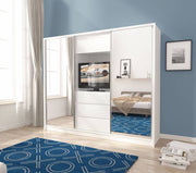   TV Sliding Door Wardrobe 254cm [White] -  Lifestyle Image 
