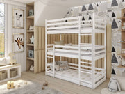 Wooden Triple Bunk Bed Ted