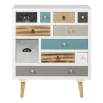 Thais White Shabby Chic Multi Coloured 11 Drawer Chest 