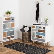 Thais White Shabby Chic Multi Coloured 11 Drawer Chest 