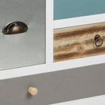 Thais White Shabby Chic Multi Coloured 11 Drawer Chest 