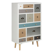 Thais White Shabby Chic Multi Coloured 13 Drawer Chest 