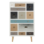 Thais White Shabby Chic Multi Coloured 13 Drawer Chest 