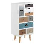 Thais White Shabby Chic Multi Coloured 9 Drawer Chest 