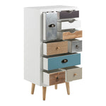 Thais White Shabby Chic Multi Coloured 9 Drawer Chest 