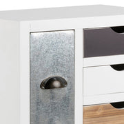 Thais White Shabby Chic Multi Coloured 9 Drawer Chest 