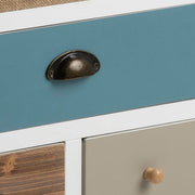 Thais White Shabby Chic Multi Coloured 9 Drawer Chest 