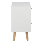 Thais White Shabby Chic Multi Coloured Bedside with 4 Drawers 