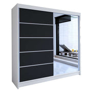 Tia III 180cm Sliding Door Wardrobe White / Black 