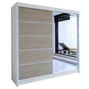 Tia III 180cm Sliding Door Wardrobe White / Sonoma 