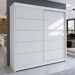Tia IV 180cm Sliding Door Wardrobe White / White 