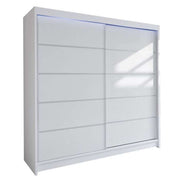 Tia IV 180cm Sliding Door Wardrobe White / White 