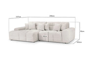 Tokyo Sofa Beige Left Hand Facing Corner - 298 x 147 CM 