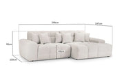 Tokyo Sofa Beige Right Hand Facing Corner - 298 x 147 CM 