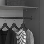 Tromso 3 Doors Wardrobe Folkestone Grey with Leather Handles 