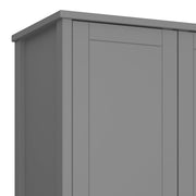 Tromso 3 Doors Wardrobe Folkestone Grey with Leather Handles 
