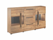 Tulsa 28 Display Cabinet 180cm [Oak] - White Background