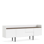 Unit Sideboard 2 Drawers 3 Doors in White and Walnut 