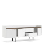 Unit Sideboard 2 Drawers 3 Doors in White and Walnut 
