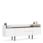 Unit Sideboard 2 Drawers 3 Doors in White and Walnut 