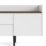 Unit Sideboard 2 Drawers 3 Doors in White and Walnut 