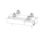 Unit Sideboard 2 Drawers 3 Doors in White and Walnut 