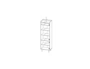 Vasina 09 Tall Display Cabinet 60cm [Oak] - Product Dimensions