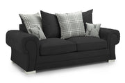 Verona Scatterback Sofa - Black 3 Seater - 193 CM 