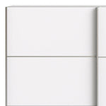 Verona Sliding Wardrobe 180cm in White with White Doors with 5 Shelves 