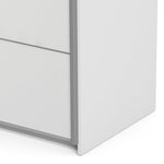 Verona Sliding Wardrobe 180cm in White with White Doors with 5 Shelves 