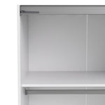 Verona Sliding Wardrobe 180cm in White with White Doors with 5 Shelves 