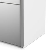 Verona Sliding Wardrobe 180cm in White with White and Mirror Doors with 2 Shelves 