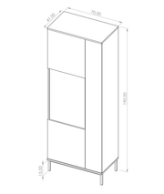 Querty 07 Tall Display Cabinet 70cm