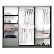 Wesley 250cm Sliding Door Wardrobe Graphite+Mirror 